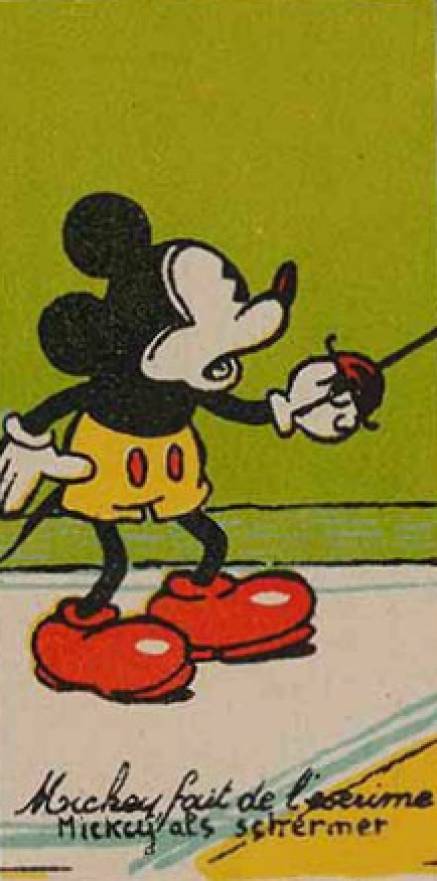 1930  Chocolaterie Rubis Verviers Mickey Mouse Mickey fait de l'escrime # Non-Sports Card