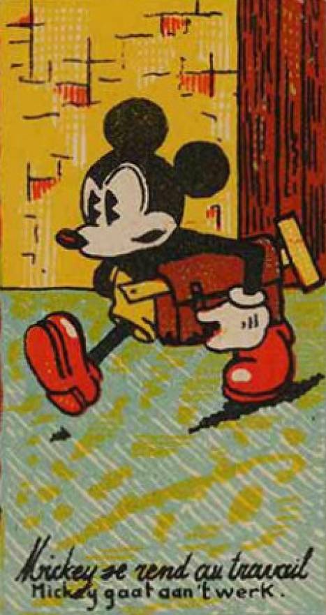 1930  Chocolaterie Rubis Verviers Mickey Mouse Mickey se rend au travait # Non-Sports Card