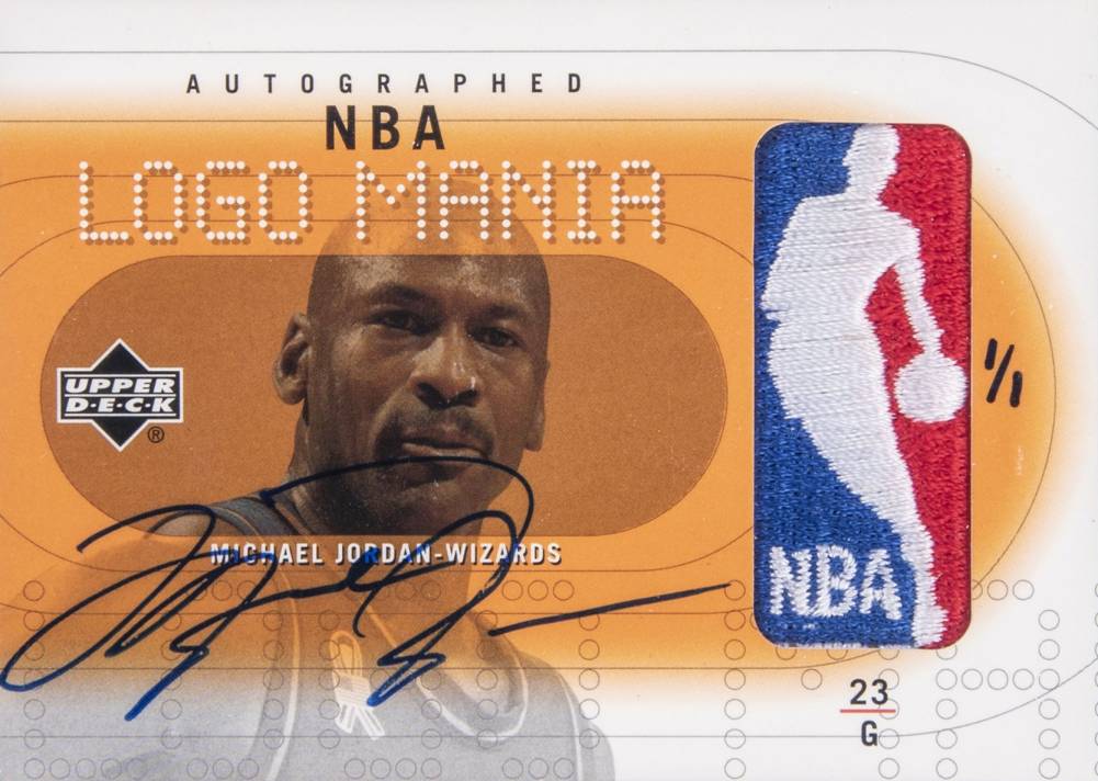 2002 Upper Deck NBA Logo Mania Patches Autograph Michael Jordan #MJ-NBA Basketball Card