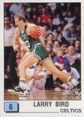 1989 Panini Spanish Sticker Larry Bird #6 Basketball Card