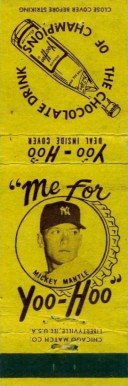 1958 Yoo-Hoo Matchbook Cover Mickey Mantle # Baseball Card