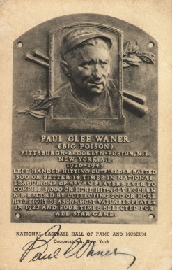 1946 Albertype HOF Plaque Autographed Paul Waner # Baseball Card