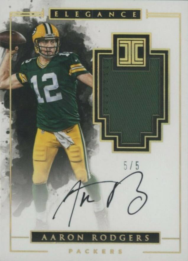2016 Panini Impeccable Elegance Veteran Patch Autograph  Aaron Rodgers #2 Football Card