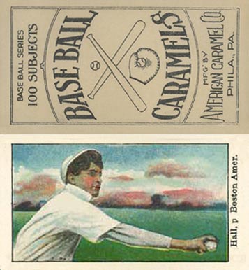 1909 E90-1 American Caramel Hall, p. Boston Amer. # Baseball Card