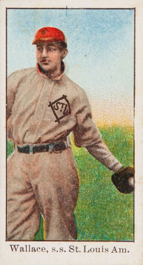 1909 E90-1 American Caramel Wallace, s.s. St. Louis Amer. # Baseball Card