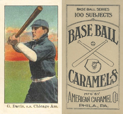 1909 E90-1 American Caramel G.Davis, s.s. Chicago Am. # Baseball Card