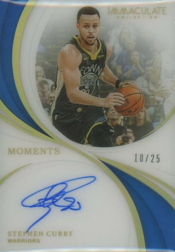 2018 Panini Immaculate Collection Immaculate Moments Autographs Stephen Curry #SCY Basketball Card