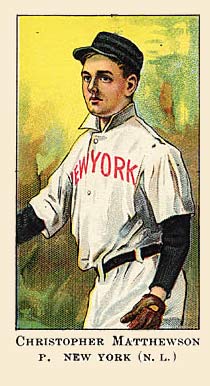 1908 American Caramel Christ. Matthewson p. # Baseball Card