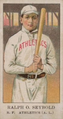 1908 American Caramel Ralph O. Seybold r.f. # Baseball Card