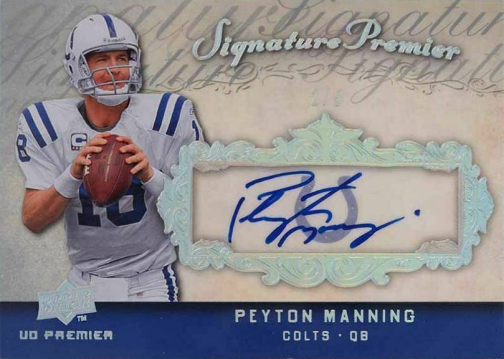 2008 Upper Deck Premier Signature Premier Peyton Manning #SP48 Football Card