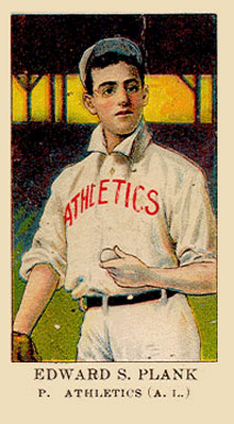 1909 American Caramel Edw. S. Plank p. #25 Baseball Card
