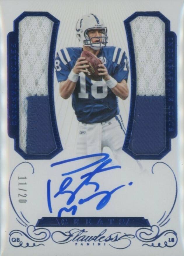 2015 Panini Flawless Greats Patches Dual Autograph Peyton Manning #PM Football Card