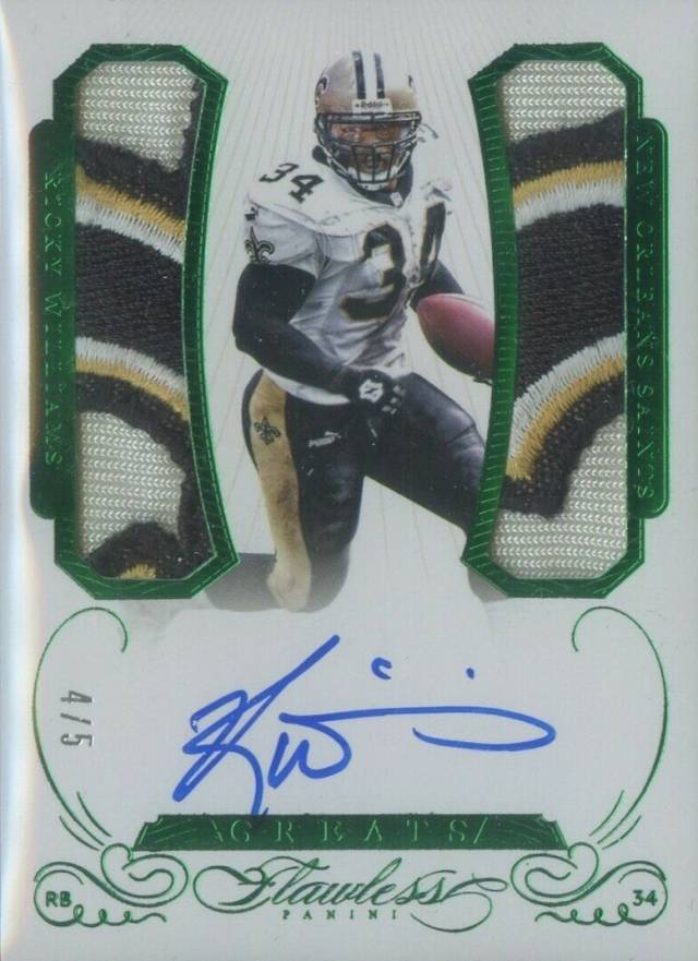 2015 Panini Flawless Greats Patches Dual Autograph Ricky Williams #RW Football Card