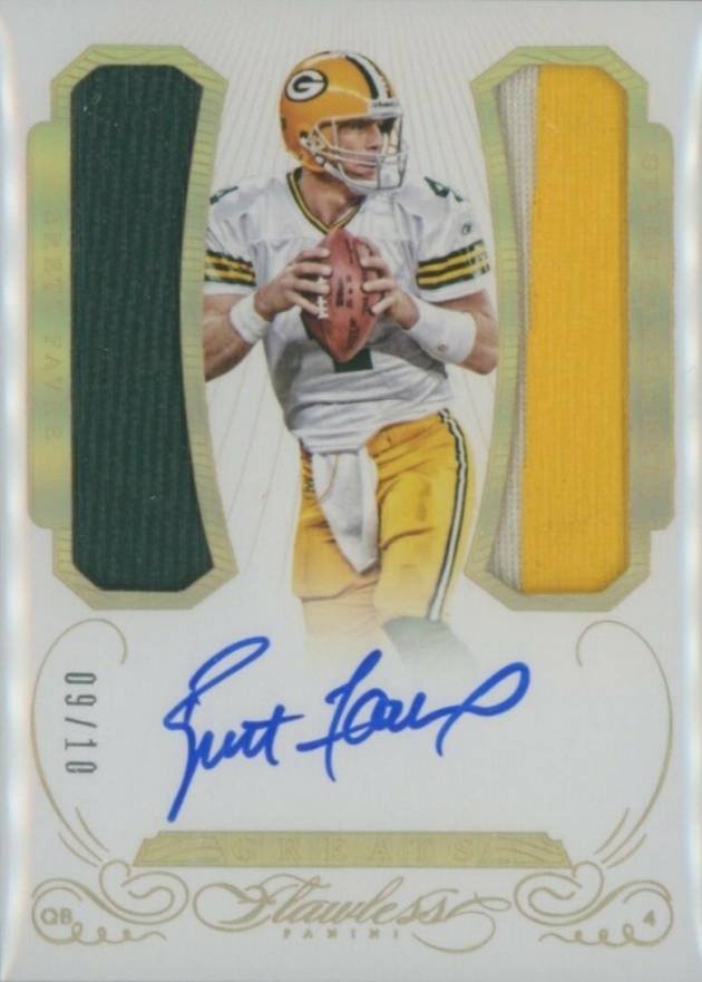 2015 Panini Flawless Greats Patches Dual Autograph Brett Favre #BF Football Card