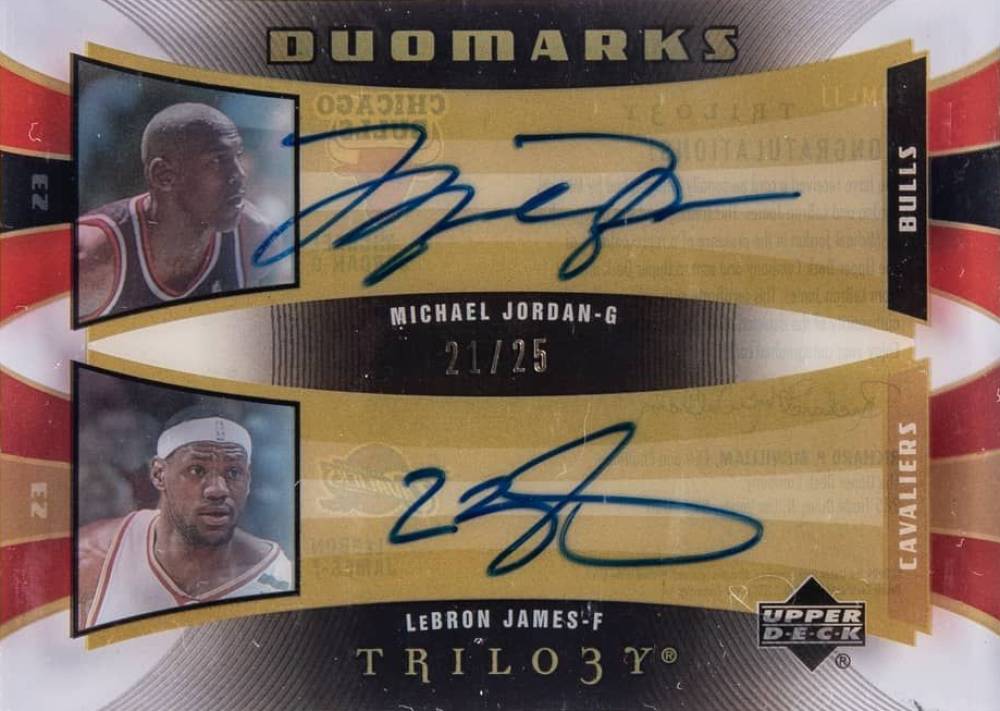 2005 Upper Deck Trilogy DuoMarks LeBron James/Michael Jordan #DM-JJ Basketball Card