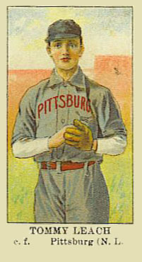 1910 American Caramel Tommy Leach c.f. # Baseball Card
