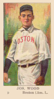 1910 American Caramel Jos. Wood p. # Baseball Card