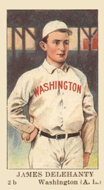 1910 American Caramel James Delehanty 2.b. W # Baseball Card