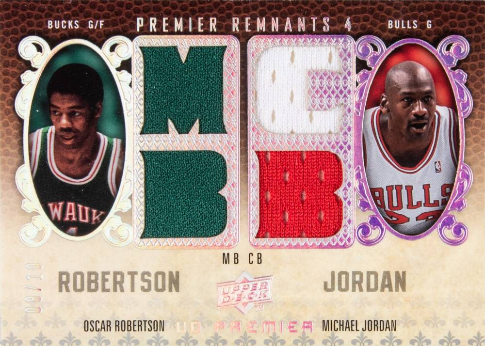 2008 Upper Deck Premier Premier Remnants Quad Jordan/Robertson #PR4JR Basketball Card