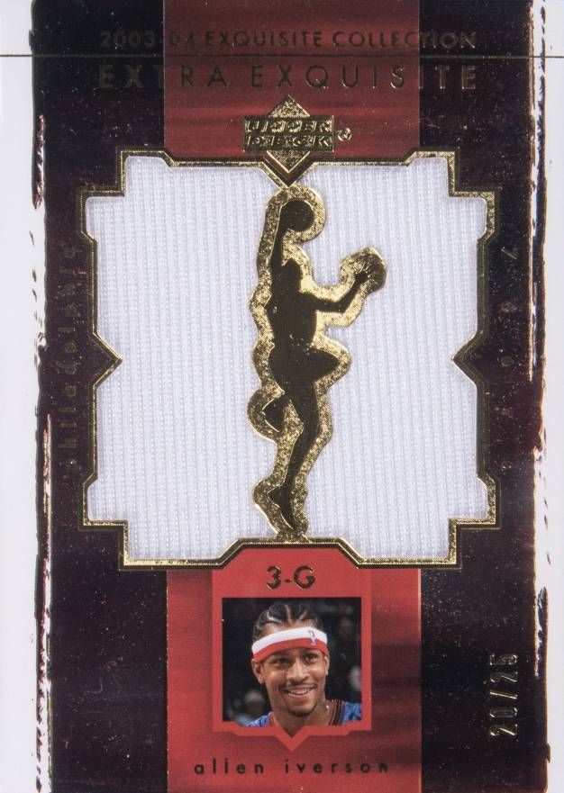 2003 Upper Deck Exquisite Collection Extra Exquisite Dual Jersey Allen Iverson #EE2AI Basketball Card