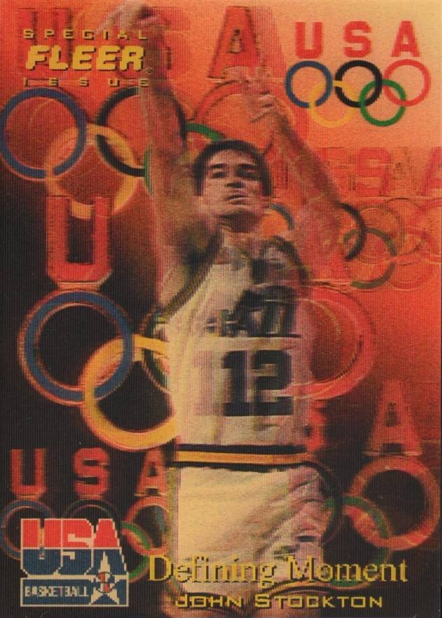 1996 Fleer USA John Stockton #30 Basketball Card