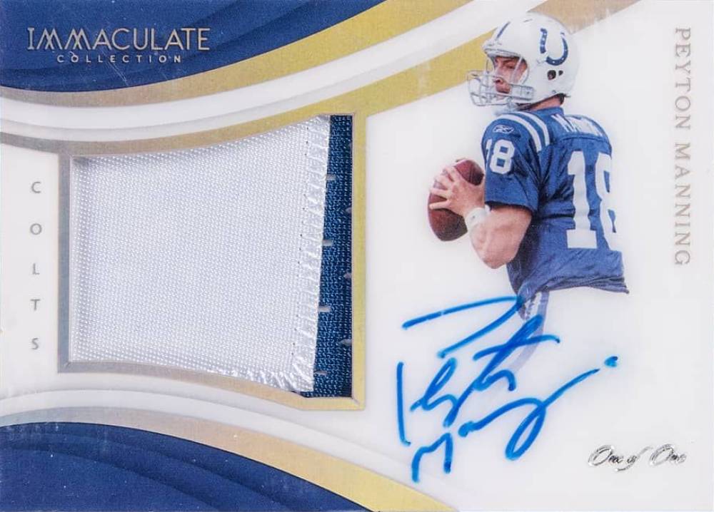 2018 Panini Immaculate Collection Premium Patch Autograph Peyton Manning #PPPM Football Card