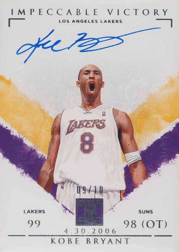 2019 Panini Impeccable Impeccable Victory Signatures Kobe Bryant #IVKBR Basketball Card